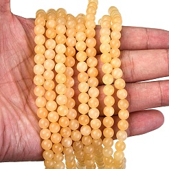 Natürliche gelbe Jade Perlenstränge&nbsp;G-K121-02-6mm