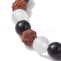 Stretch-Armbänder aus Perlen aus natürlichem Rudraksha&nbsp;BJEW-JB10115-01
