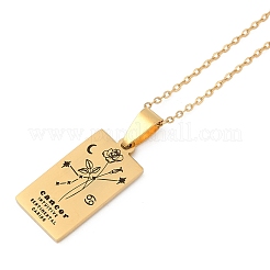 12 collana a catena con ciondolo inciso con carta dei tarocchi in acciaio inossidabile con costellazione&nbsp;PW-WG94DCE-03
