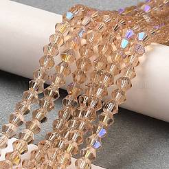Transparentes perles de verre de galvanoplastie brins&nbsp;GLAA-F029-4mm-D12