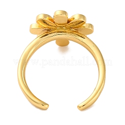 Anelli con polsino aperto in ottone smaltato con fiore placcato per donna&nbsp;RJEW-S242-10B