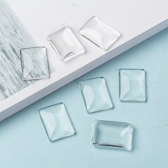 Transparentes Rechteck Glas Cabochons&nbsp;X-GGLA-R025-25x18