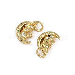 Pendentifs avec zircon cubiques à micro-pavés en laiton&nbsp;KK-Z120-07G-04