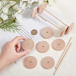 26 set di ruote e bastoni in legno di ciliegio cinese non rifiniti&nbsp;DIY-OC0004-16