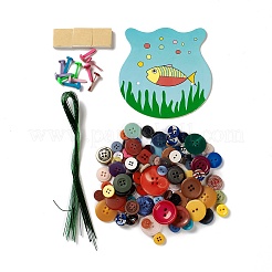 Kreative DIY-Knopfkunst-Sets aus Kunstharz mit Fischmuster&nbsp;DIY-G087-05