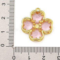 Pendentifs en verre de laiton de placage de support&nbsp;KK-U035-13G