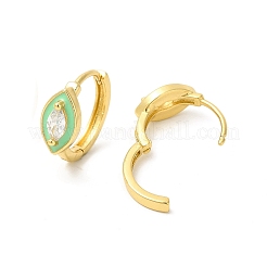 Orecchini a cerchio a occhio di cavallo smaltati con zirconi chiari&nbsp;EJEW-E270-05G-03