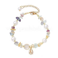 Bracelets en perles de fluorite naturelle et de cristal de quartz&nbsp;BJEW-JB11917-02