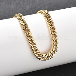 304 Edelstahl Cuban Link Armbänder für Männer und Frauen&nbsp;BJEW-Q038-05G