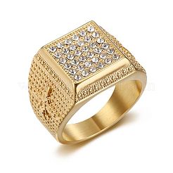Anelli da uomo in acciaio inossidabile 304 con micro pavé di zirconi cubici&nbsp;FS-WG6EF44-02