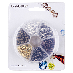 Perline distanziali in ferro multicolor con scatola per creazione di gioielli 7~8x3.6~4x3mm&nbsp;IFIN-PH0001-07-NF