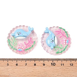 Cabochon in resina tondi piatti a tema oceano&nbsp;CRES-T025-02C