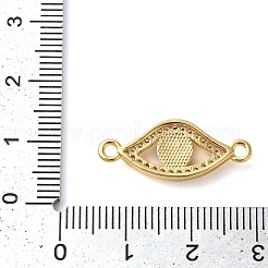 Breloques de connecteur d'oeil de zircone cubique transparentes de micro pavé en laiton de placage de support&nbsp;KK-K385-092G