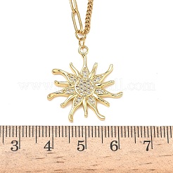 Halsketten mit Anhänger aus 304 Edelstahl mit Mikropflaster und klarem Zirkonia für Damen&nbsp;NJEW-Z103-01G-08