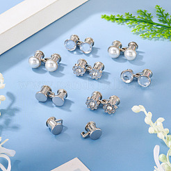 8 Stück 4 Stile Legierung Strass verstellbare Jeansknopfstifte&nbsp;AJEW-TA0003-31