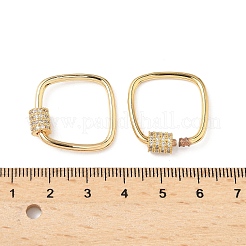 Latón micro pavé claro circonio cúbico tornillo mosquetón cerradura encantos&nbsp;KK-Z118-06G-01
