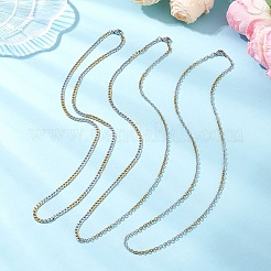 3 collar de cadena de eslabones y cable de acero inoxidable 304 de dos tonos y 3 estilos para mujeres y hombres.&nbsp;NJEW-JN05568