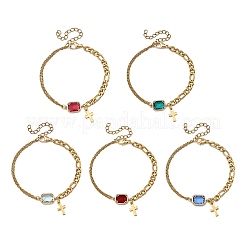 Bracciali con ciondolo in acciaio inossidabile 304 incrociati&nbsp;BJEW-JB13967