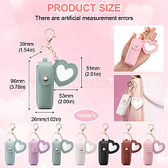 14 porte-clés en cuir PVC 7 couleurs pour rouge à lèvres&nbsp;KEYC-GO0001-23