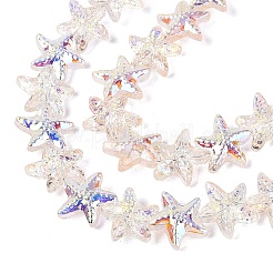Chapelets de perles en verre transparent électrolytique&nbsp;EGLA-Q136-01A-04
