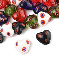 24pcs 5 Farben handgemachte Millefiori Glasperlen&nbsp;LAMP-FS0001-36