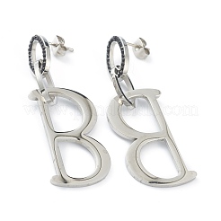 Orecchini a bottone in acciaio inossidabile 304 placcati ioni (ip)&nbsp;EJEW-P191-12