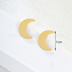 Pendientes de botón de acero inoxidable con forma de luna 201&nbsp;OA0513