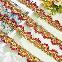 Ruban de dentelle polyester métallisé&nbsp;OCOR-WH0077-66A