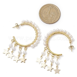 Ohrstecker mit Sternmuschelperle&nbsp;EJEW-JE06186-01