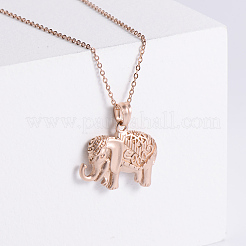 Colliers pendentifs vintage en acier inoxydable avec éléphant africain pour femmes&nbsp;KR8617
