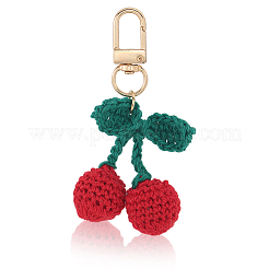 6 ciondolo decorativo in lana di ciliegio lavorato a maglia&nbsp;HJEW-CP0001-18G