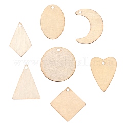 70 Stk. 7 Stil unvollendete natürliche Pappelholzanhänger&nbsp;WOOD-LS0001-21