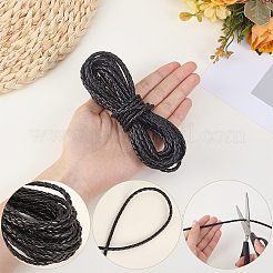 Cordones de cuero sintético trenzado redondo de 5 m&nbsp;WL-CL0001-33A