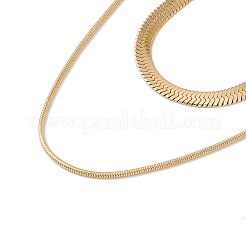 Juego de collares de cadena de serpiente y espiga de acero inoxidable 304 con revestimiento iónico (IP) de 2 estilos para hombres y mujeres.&nbsp;NJEW-G090-08G