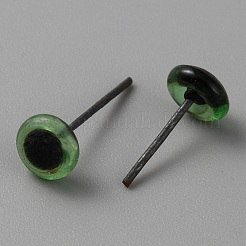 Ojos de fieltro con aguja para manualidades de vidrio&nbsp;DOLL-WH0002-16E