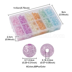 480pcs 6 Farben transparente Knistern Acrylperlen&nbsp;MACR-YW0002-51