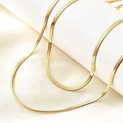 304 Edelstahl flache Schlangenkette Doppelkettenhalsketten&nbsp;NJEW-Q039-01G