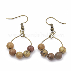 Orecchini pendenti naturali con pietre di picasso / picasso&nbsp;EJEW-S202-011A