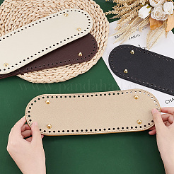 4 stücke 4 farben oval pu leder stricken häkeln taschen nagel boden shaper pad&nbsp;DIY-PH0021-35A