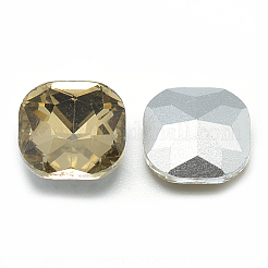Cabujones de cristal con rhinestone&nbsp;RGLA-T032-10x10mm-08