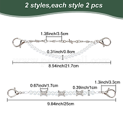 4 Stück 2 Stil Punk-Stil Stacheldraht Legierung Link Schuhketten&nbsp;DIY-WR0002-63