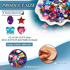 Cabochon di strass acrilici placcati con retro piatto e retro piatto&nbsp;MACR-TA0001-62B