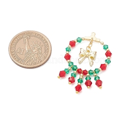 2 pendentif en perles de verre faites à la main sur le thème de Noël&nbsp;PALLOY-MZ00795