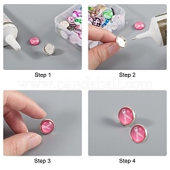 Cabochons di vetro flatback per i progetti fai da te&nbsp;GGLA-PH0005-12mm-06B