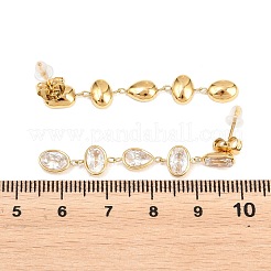 Pendientes ovalados de acero inoxidable 304 con borla en forma de lágrima&nbsp;EJEW-A161-05G-02
