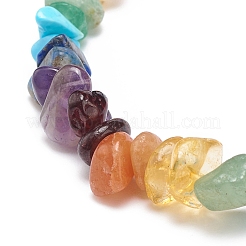 Bracelet extensible en pierre de lave naturelle et pierres précieuses avec croix en alliage&nbsp;BJEW-JB08583-01