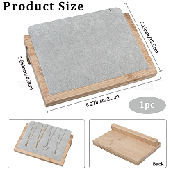Espositore per gioielli con porta collane inclinato in legno&nbsp;AJEW-WH20033-046D