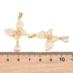 Pendentifs en laiton zircon cubique transparent&nbsp;CU-CBA765C-25G-01