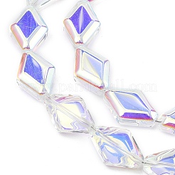 Chapelets de perles en verre électroplaqué&nbsp;EGLA-B010-01A-AB02