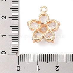 Pendentifs en verre clair avec incrustation en laiton&nbsp;KK-S388-18G
